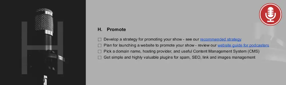 Podcasting checklist - Part H - Promote